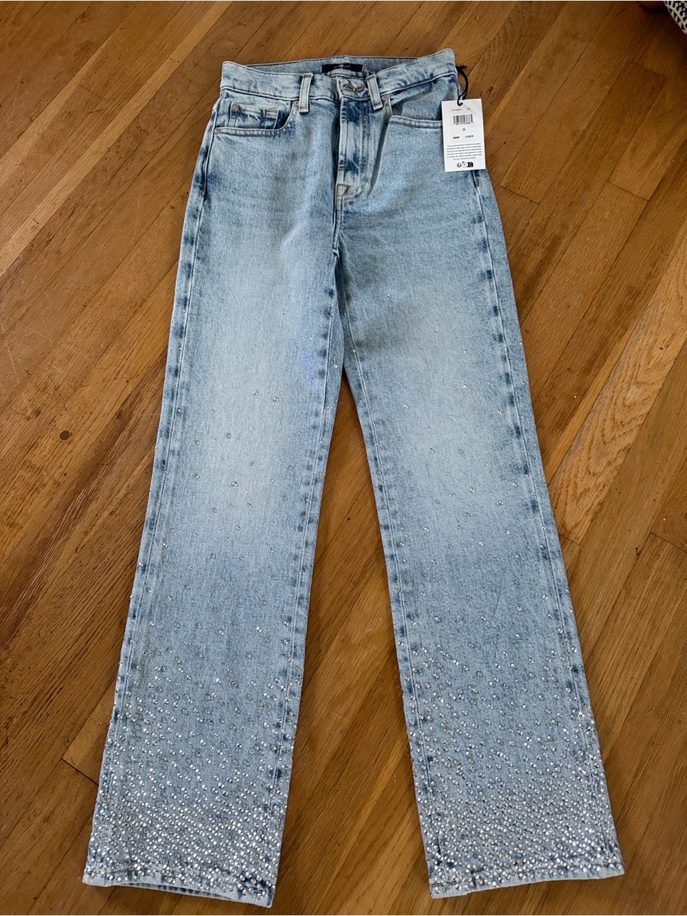 7 For All Mankind Light Blue Straight Leg Jeans
